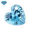 Huagang Gem Right Single Hole Pêssego Coração em Forma de Luz Azul Marinho Zircão Pedra Nua Coração Perfurado Artificial Luz Azul Marinho