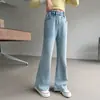 Pantalones Acampanados de Mezclilla Brillantes con Pedrería para Niñas 2026 Nuevos Elegantes Medianos a Grandes Ajuste Delgado para Niños Pantalones Acampanados con Pedrería Caliente de Moda