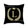 Suministro de ultramar AliExpress wish piel de melocotón poliéster Dorado estampado de letras inglesas funda de almohada decorativa para mirador