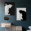 Comercio exterior moderno nórdico dibujos animados gato blanco y negro animal sala de estar póster dormitorio lienzo pintura decorativa núcleo colgante pintura