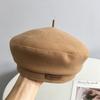 Boina de cuatro esquinas cepillada para otoño e invierno, estilo coreano, bonita y artística, estilo occidental.