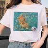 Camiseta para Mujer de Gato de Van Gogh Arte Pintura al Óleo Estampado de Celosía Ne