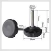 Cabeza de plástico base grande pies ajustables antideslizante resistente al desgaste tornillo nivelador para mesa y silla de muebles de exterior con varilla roscada