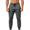 Pantalones de chándal transfronterizos para hombre, Amazon, color liso, elásticos, casuales, tipo jogger, para exteriores, fitness y deportes, versátiles, ajustados, largos