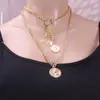 Colar Colar Europeu e Americano Explosões Pingente Clavícula Moda Feminina Liga de Retro Camada Múltipla Colar Pingente