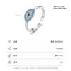 Anillo Europeo y Americano Retro de Plata Esterlina S925 Turquesa Ojo del Diablo para Mujer Nicho Lujo Ligero Diamante Completo Ojo Azul Anillo Abierto