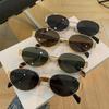 Gafas de sol domésticas nuevas de montura ovalada, gafas retro para viajar, gafas sencillas anti-ultravioleta de montura pequeña