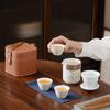 Conjunto de Chá de Viagem Portátil, Conjunto de Chá Kung Fu Rápido para Exterior, Conjunto Pequeno, Bule Portátil, Lembrancinha de Negócios