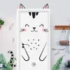 Nuevas Pegatinas Decorativas Creativas de Dibujos Animados para Puertas, Pegatinas Decorativas Autoadhesivas para Dormitorio, Sala de Estar y Habitación, Pegatinas de Puerta de Gato, Pegatinas de Pared