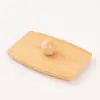 Caja de plástico ps tapa de bambú tapa de madera de alto valor frasco de almacenamiento para bastoncillos de algodón caja de almacenamiento nan bambú tapa transparente de alta definición almacenamiento