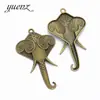 YuenZ DIY acessórios para joias vintage liga pingente tromba de elefante pingente atacado 82 * 48MM D9224