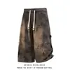 Shorts de Verão Masculino Tie-Dye Vintage Fresco Oversized Comprimento do Joelho Marca da Moda Shorts Cool para Trabalho