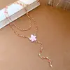Pulsera Cadena de Clavícula Collar con Flor de Goteo de Aceite de Resina con Pedrería Transfronterizo Europeo y Americano Estilo Ins Lujo Ligero Sensación de Alta Gama Accesorio para Collar para Mujeres