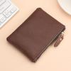 Monedero de Cuero Genuino para Hombre y Mujer, Tarjetero, Mini Monedero de Cuero Suave, Bolsa para Guardar Llaves, Capa Superior de Piel de Vaca, Cierre de Cremallera, Billetera Pequeña