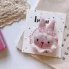 Coreia do Sul Primavera Novo Estilo Feminino Rosa Algodão Pequeno Animal Renda Renda Coelho Anel de Cabelo Presilha para Meninas