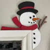 Decoraciones de esquina de puerta de Navidad nuevas transfronterizas, tiras decorativas para el hogar, adornos de marco de puerta de Papá Noel, nuevas figuras de muñeco de nieve
