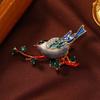 Broche de urraca estilo nacional moda hombres y mujeres pin de pájaro esmalte de imitación lindo animal ramillete abrigo accesorios de abrigo