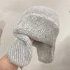 Gorro Lei Feng de Piel de Conejo con Protección para las Orejas, Gorro Tejido, Venta al por Mayor Personalizada de Fábrica, Gorro Cálido de Otoño e Invierno para Exteriores para Mujeres y Hombres, Transfronterizo Japón y Corea
