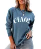 Fábrica de Origem Nova Sweatshirt Casual Feminina de Manga Longa com Gola Redonda para Primavera e Outono, Sweatshirt Feminina de Gola Redonda Transfronteiriça