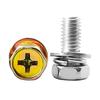 Tornillo Combinado Hexagonal Cóncavo de Tres Piezas con Arandela M4M5M6-M10 Rosca de Alta Resistencia Grado 8.8 Cabeza Cilíndrica