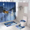 Cortina de ducha transfronteriza Serie Navideña de Amazon Impresión digital 3D Cortina impermeable para baño Suministro directo de fábrica Dropshipping