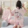 Pijamas para Niñas, Traje de Tres Piezas de Pantalones Cortos y Pantalones Cortos Finos de Seda de Hielo de Verano para Niños, Linda Princesa, Niña Súper Linda