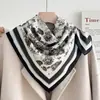 Lenço Quadrado de Margarida 70% Algodão e Linho para Mulheres, Estilo Coreano Versátil Estilo Pastoral Protetor de Pescoço Decorativo Lenço Pequeno, Lenço Fino