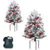 Nuevo Modelo 2025 Redondo Semicírculo 60cm Flock de Nieve Escena de Nieve Patio Blanco Hongo Árbol de Navidad