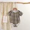 Body de Verano para Bebé Estilo Delgado Romper Triangular de Manga Corta para Bebé Cubrepañal para Recién Nacido Mono de Seda Helada con Cuello Redondo para Bebés y Niños Pequeños