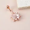 AliExpress EABY Venta Caliente Joyería para Piercings Corporales Anillo de Ombligo Flor Circonita Hebilla de Ombligo Pequeña Margarita Clavo de Ombligo