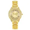 Relógio Feminino Popular de Moda Cravejado com Diamantes, Relógio de Quartzo Romano, Estilo Pulseira, Relógio de Moda de Luxo para Meninas
