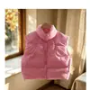 Estilo popular 2026: chaleco corto de algodón engrosado con cuello alto para niños y niñas, simple, moderno y versátil para el invierno