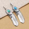 Joyería de plata esterlina S925 al por mayor moda japonesa y coreana vintage plata tailandesa turquesa pluma collar colgante para hombres y mujeres