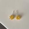 Pendientes de Flor de Zircón de Color Pequeños y Exquisitos para Mujer Pendientes Frescos Versátiles Modernos Elegantes para Viajeras Pendientes