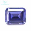 Promoción de Calidad Rectangular Zircón Azul Tanzanita Artificial Rectangular Biselado Che Plano Corte Esmeralda Piedra Azul Blanca Tanzanita