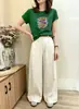 Camiseta de algodão canelado 220g para mulheres, direto da fábrica, top de manga curta slim fit, segunda remessa de verão, exclusivamente para as Treze Fábricas de Guangzhou