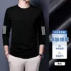 Envío RápidoCamiseta de Manga Larga para Hombre, Ropa Interior de Otoño para Hombre, Camiseta Básica Elástica Holgada, Camiseta Estampada para Hombre