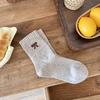 Calcetines para Mujer Otoño e Invierno Calcetines de Media Caña Nuevos Calcetines Cálidos Gruesos Sin Costuras Estilo Japonés Versátiles Calcetines de Rizo con Estampado de Lazo
