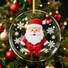 Colgante de cristal de vidrio con forma de corazón redondo Decoración para árbol de Navidad Adorno colgante Regalo del Día de la Madre para amigos y niños