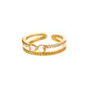 Anillo Versátil Geométrico de Alta Gama Nuevo Elegante Diseño Minimalista Hebilla de Cinturón Simple Personalidad Tendencia Fresco Anillo para Mujer