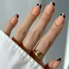 Uñas Vestibles Estilo Europeo y Americano con Degradado Floral, Color Sólido, Realzan el Tono de Piel, Sensación de Alta Gama, Parches de Uñas Postizas Vestibles, Piezas de Uñas Vestibles para Arte de Uñas