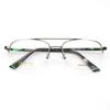 Armazón de Lentes para Hombre de Media Montura Armazón de Lentes Metálico Armazón de Lentes de Doble Puente 8021