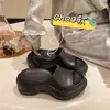 Sandalias Deslizantes Populares Estilo Francés de Jieyang para Verano, con Plataforma Gruesa de Eva y Diseño de Cuña con Punta Abierta