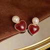 Pendientes de estilo francés retro de Hong Kong, elegantes y artísticos, con perlas de alta gama y estilo cortesano para mujer.