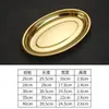 Plato Ovalado Retro de Acero Inoxidable, Plato para Pescado al Vapor, Plato Dorado para Barbacoa, Plato Hondo, Plato Estilo Vintage, Plato para Snacks