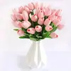 Flores Tulipa Artificiais de Couro PU de Alta Qualidade Exclusivo Transfronteiriço para Casa e Hotel Adereços de Fotografia de Casamento Flores Artificiais com Toque Venda por Atacado