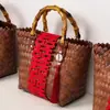Bolsa Tote para Presente de Casamento para Madrinhas, Caixa de Lembrancinha de Casamento de Alto Padrão Estilo Chinês, Cesta de Palha de Nicho