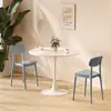Mesa redonda de balcón blanca de estilo nórdico, moderna, para discusiones, juego de mesa y sillas para cafeterías de té con leche y café, mesa de comedor tulipán