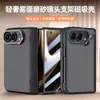 Adequado para Capa de Celular Dobrável Apple iPhone Duo, Suporte para Lente, Textura Fosca Semelhante à Pele, Capa Transparente Magnética Anti-Queda