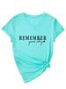 Lembre-se do seu porquê Amazon ebay temperamento casual camiseta feminina gola V manga curta transfronteiriça